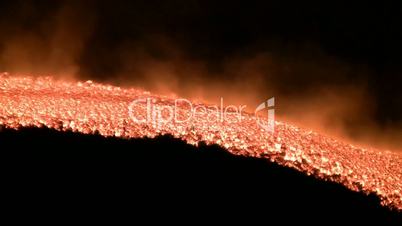 Volcano Etna lava flow