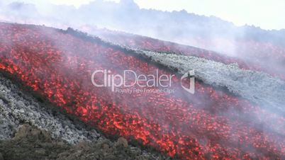 Volcano Etna lava flow