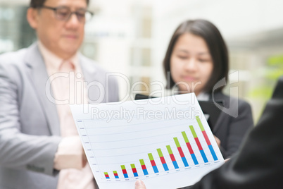 business executive presenting charts to ceo