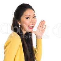 asian woman shouting
