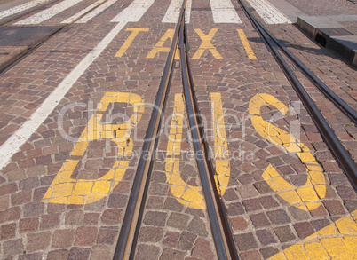 Bus stop sign