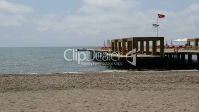 The pier near beach at the luxury hotel, Antalya, Turkey