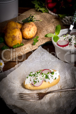 new potatoes with spring curd