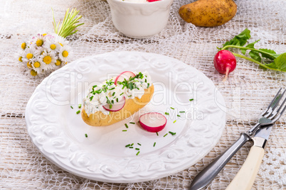 new potatoes with spring curd