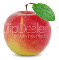 apple with green leaf