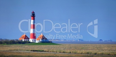 Leuchtturm Westerhever an der Nordsee Halbinsel Eiderstedt