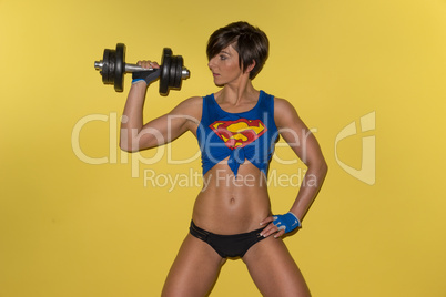 Fit strong female weightlifter