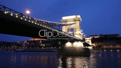 Budapest sunset cityscape with Chain Bridge