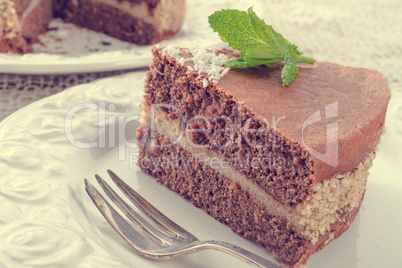 chocolate cakes with nut filling - vintage