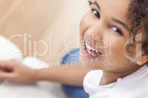 Happy Mixed Race African American Girl Child