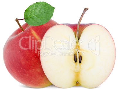 full apple and  cut slice