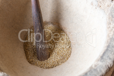 Big traditional stone mortar