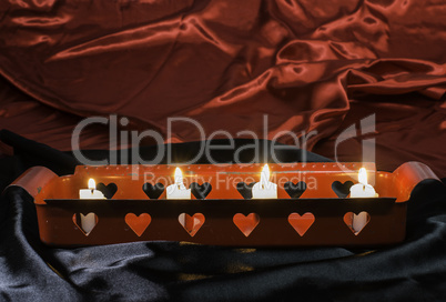 Candles and heart shapes