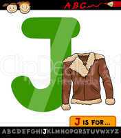 letter j with jacket cartoon illustration