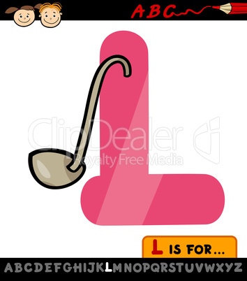 letter l with ladle cartoon illustration