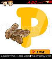 letter p with peanuts cartoon illustration