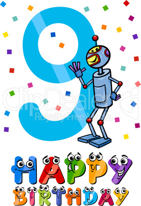 ninth birthday cartoon design