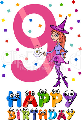 ninth birthday cartoon design