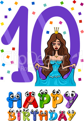 tenth birthday cartoon design