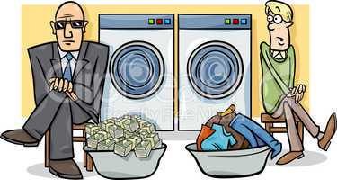 money laundering cartoon illustration