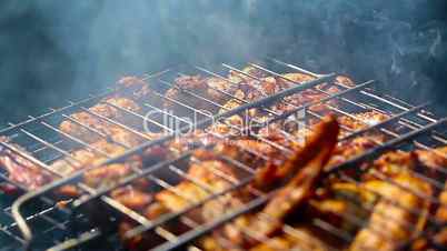 barbecue. chicken on the grill.