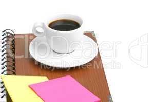 cup of coffee and office supplies