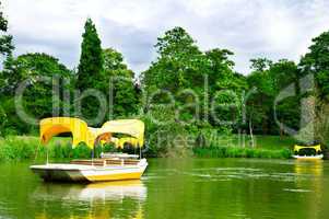 Boats for walks around the lake.