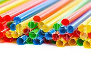 colored plastic drinking straws