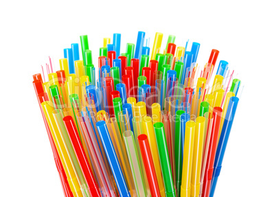 colored plastic drinking straws