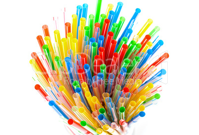 colored plastic drinking straws