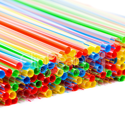 colored plastic drinking straws