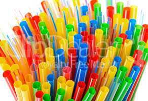 colored plastic drinking straws