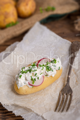 new potatoes with spring curd