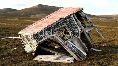 Collapsed hut
