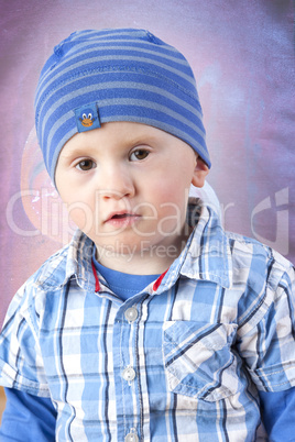 portrait of toddler with hat
