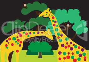 Colored giraffes