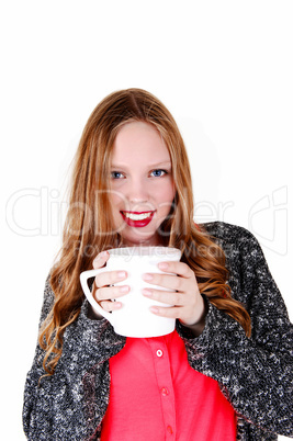 girl with big cup.