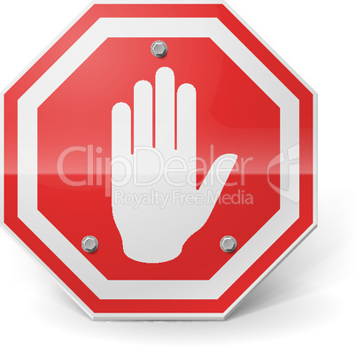 Red metal stop sign