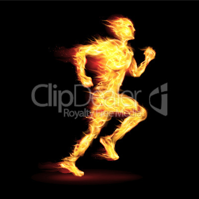 Fiery running man