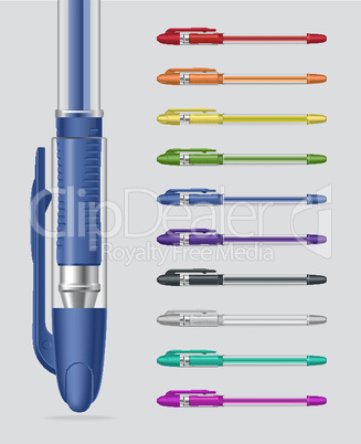 Set of gel pens