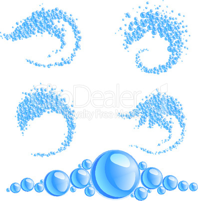 Abstract shapes made of water bubbles