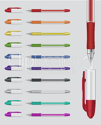 Set of gel pens