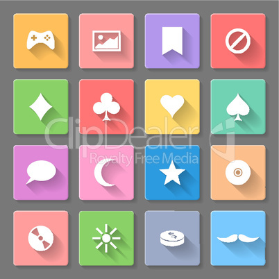 Set of flat icons