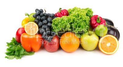 set of different fruits and vegetables