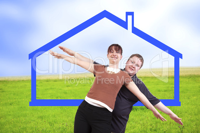 man and woman stretching in anticipation of their new home on the arms