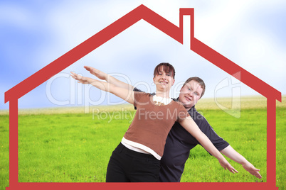 man and woman stretching in anticipation of their new home on the arms