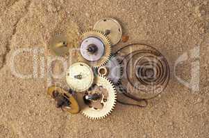 clockwork mechanism on the sand