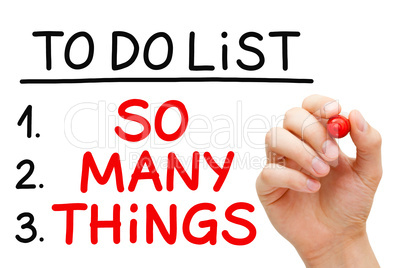 So Many Things To Do List