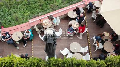 Cafe on the Balcony. View from above