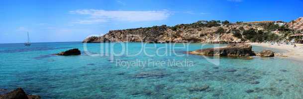 Cala Tarida in Ibiza beach San Jose at Balearic Islands